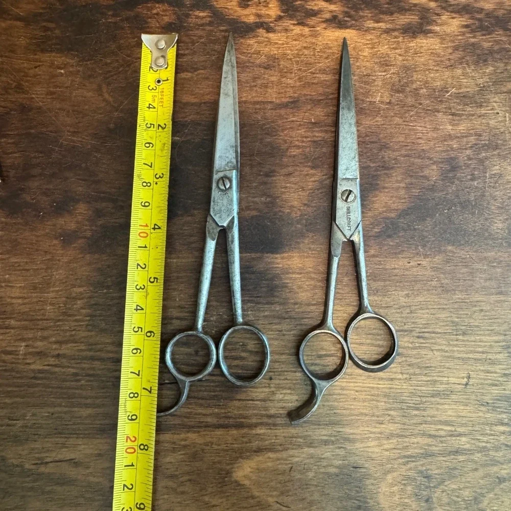 Set of‎ 2 Vintage Barber Shears Scissors Skilcraft Craftsman Made In USA